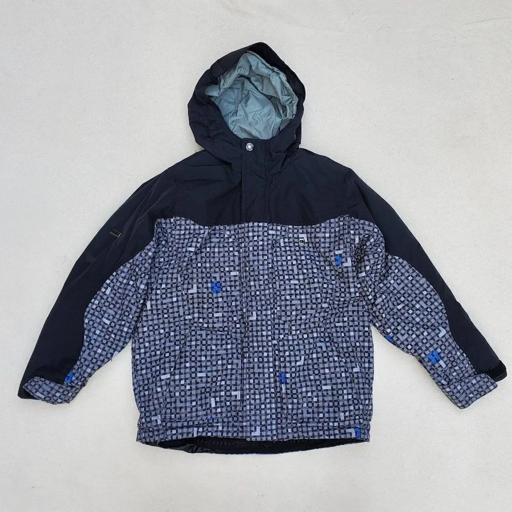 Ripzone Black and Gray Hooded Snow Jacket